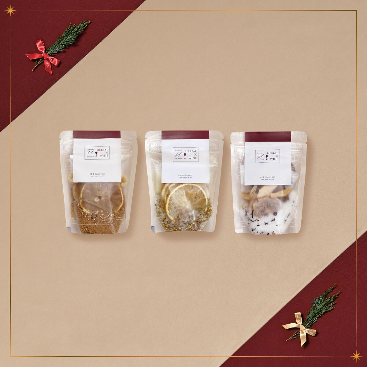 聖誕節限定-【聖誕交換禮物推薦】小草作熱紅酒香料包聖誕禮物組-
內容物