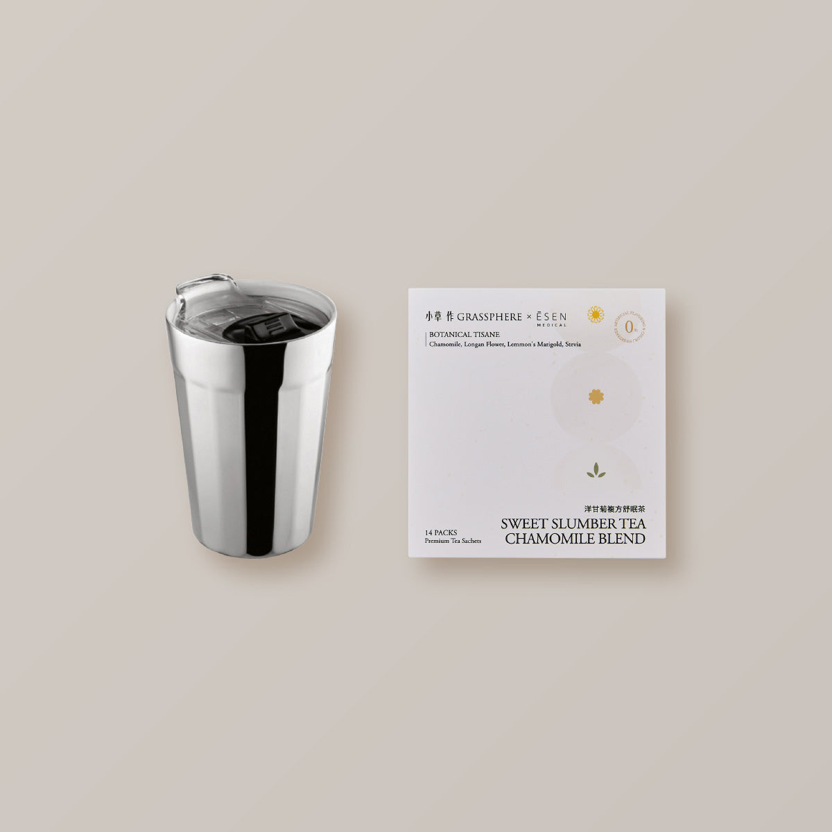 【陪你多睡好一點】暖心舒眠茶組|洋甘菊複方舒眠茶+PO:Selected ICONY Mug 陶瓷塗層保溫杯