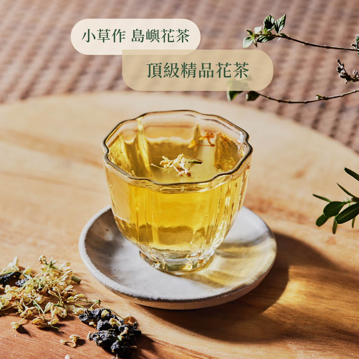 桂花金萱茶沖泡情境照