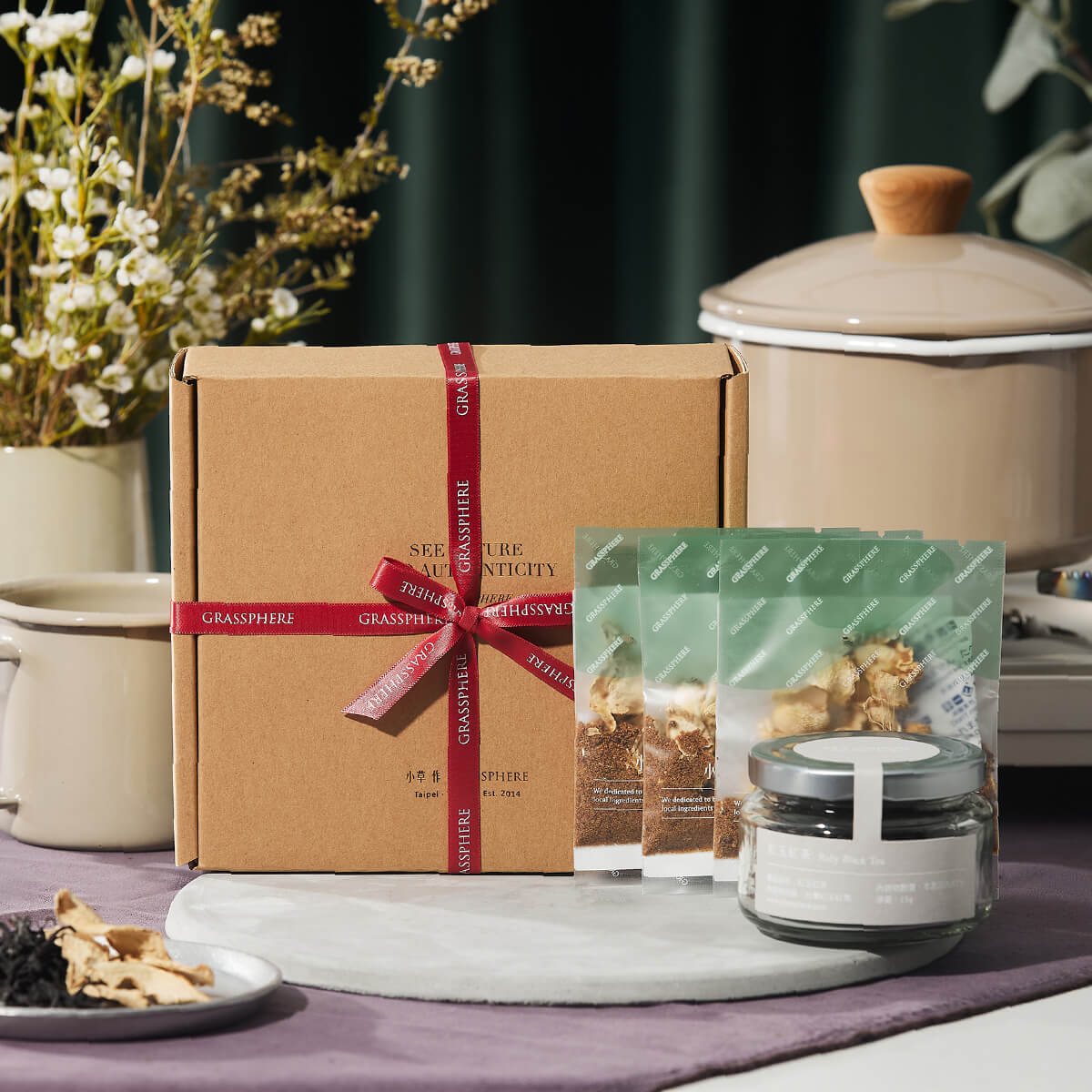 小草作暖薑黑糖鍋煮香料奶茶禮盒