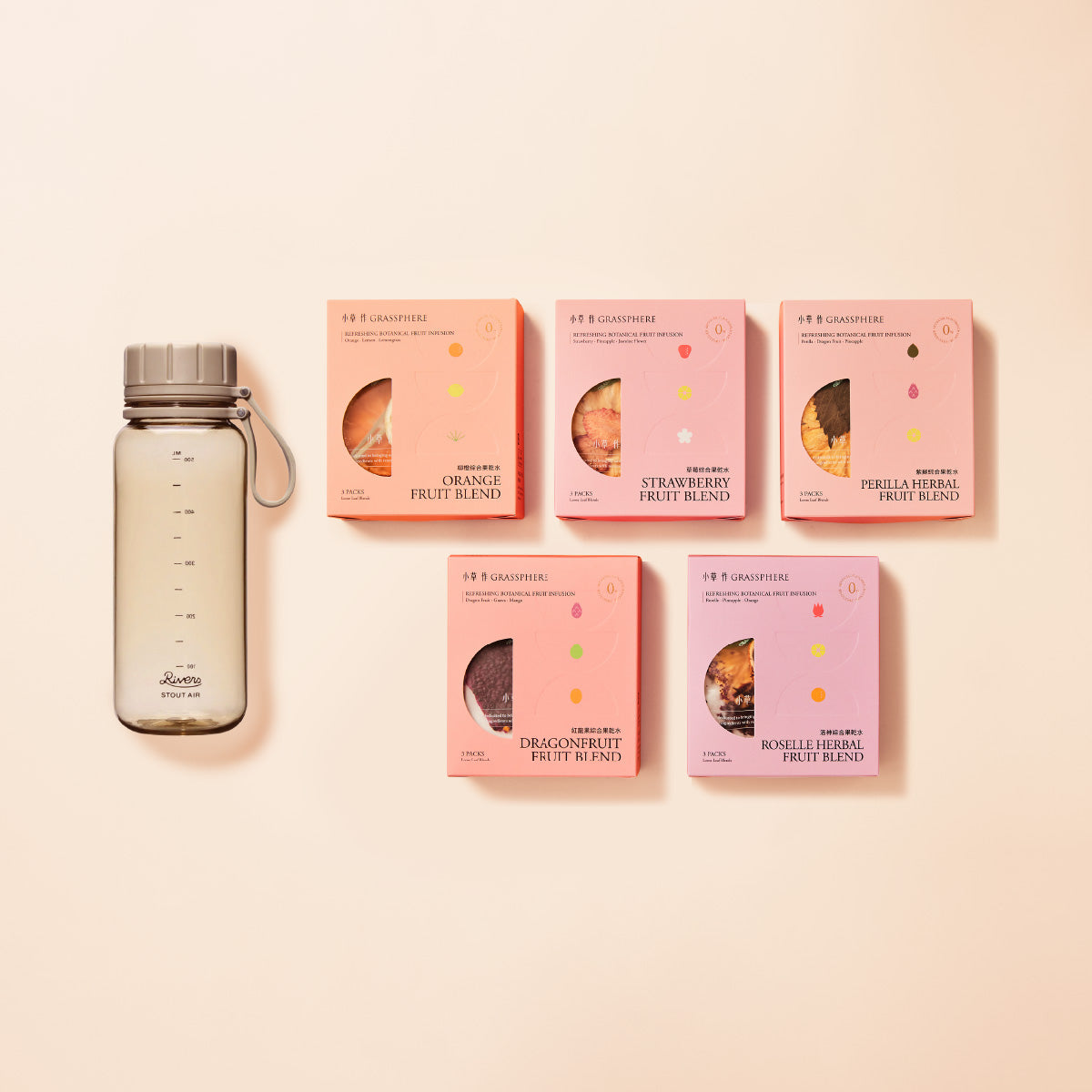 【果果輕巧體驗組】綜合果茶5盒+Rivers Stout Air隨行瓶550ml (買就送Rivers濾茶器)