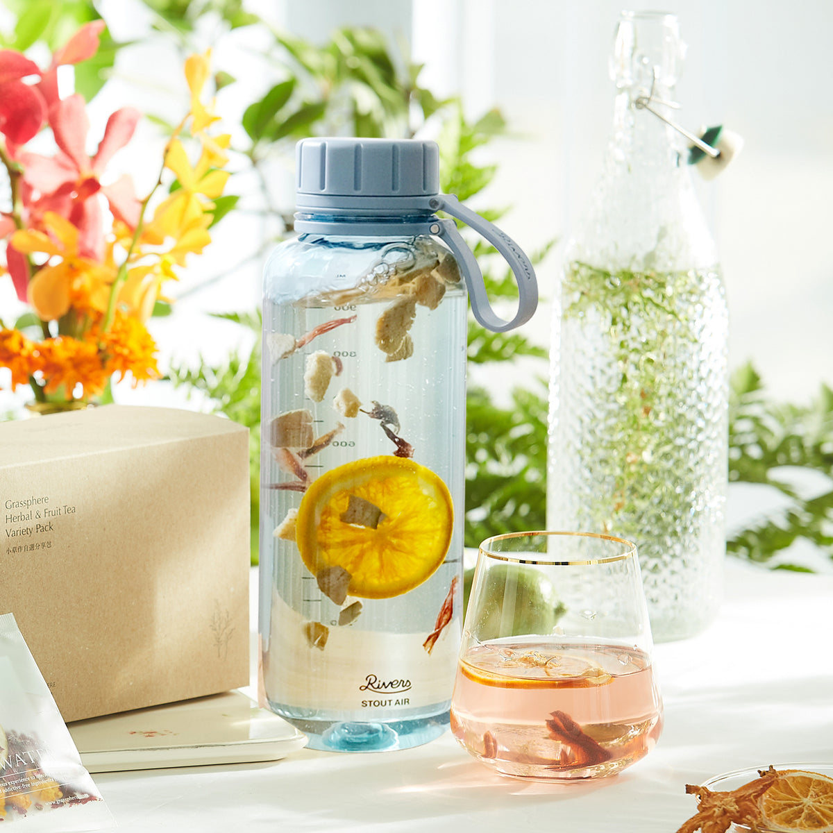 【大份量補水專用】Rivers Stout Air 環保隨行瓶 1000ml & 濾茶器組合 (買就送濾茶器+體驗組)