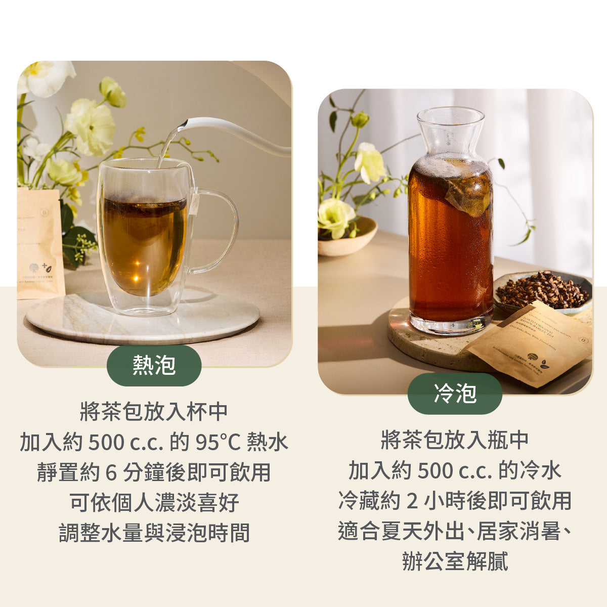 小草作 東京職人 桂花焙煎麥茶 沖泡方式