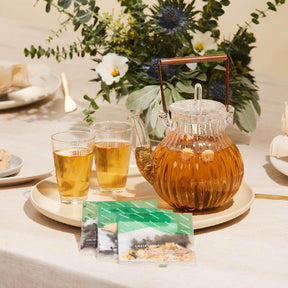 2023 中秋聯名禮盒內容物有島嶼花茶，使用熱泡方式沖泡。