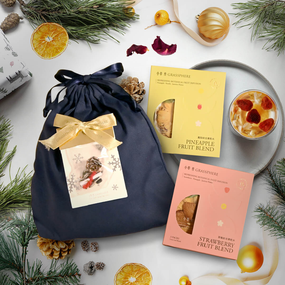 小草作聖誕禮袋+3包盒裝